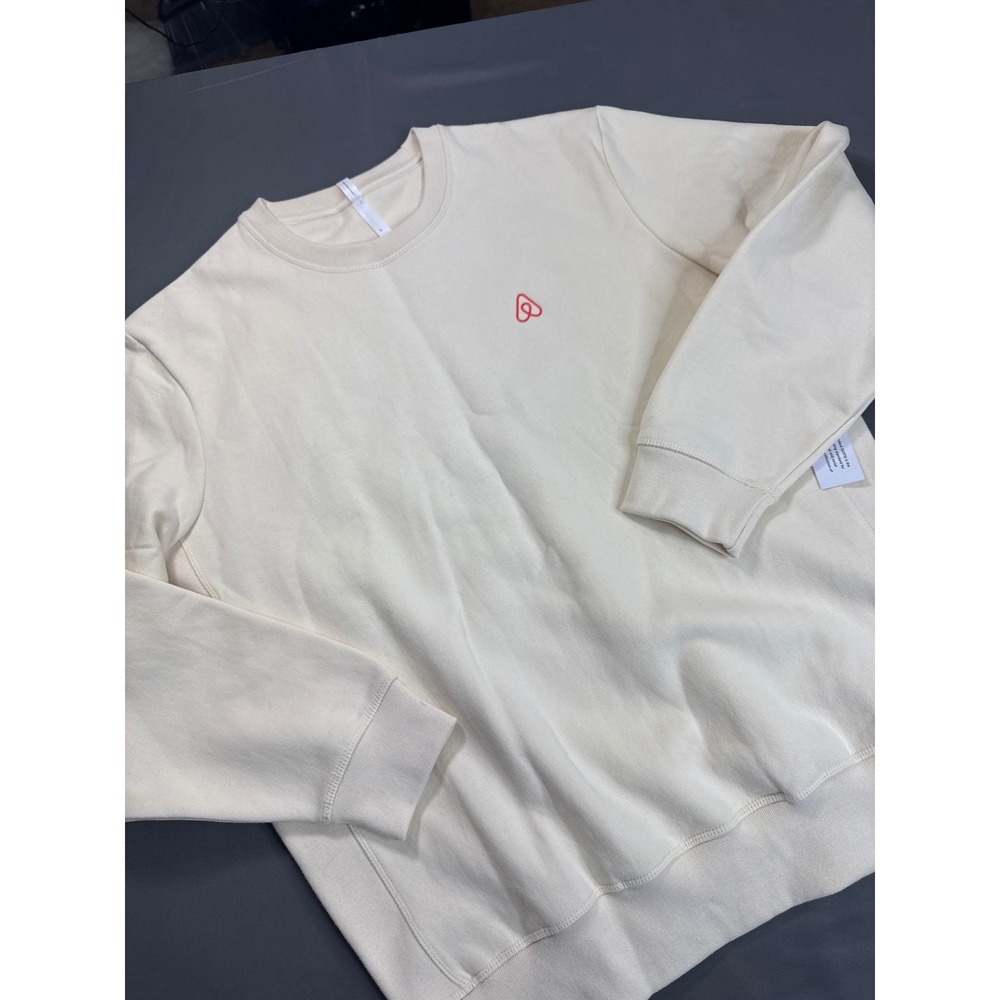 Original Favorites Airbnb Organic Cotton Sweatshirt Cream Mens Large NWT